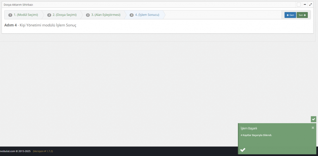 Excel Aktarım İşlemi 4